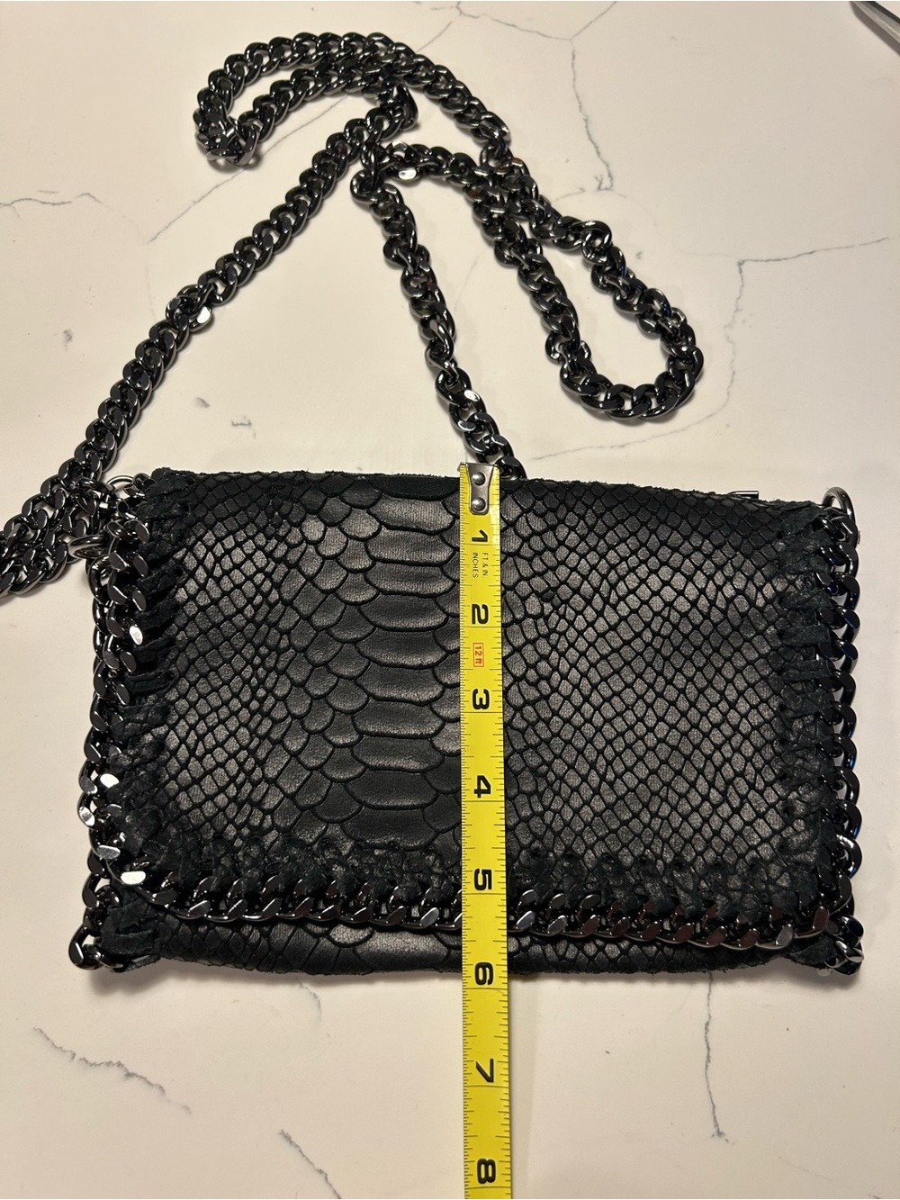 Black Crossbody Bag Genuine Leather (looks like Stella McCartney) - Picture 10 of 11